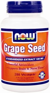 NOW Foods   Grape Seed Antioxidant Standardized Extract 100 mg.   200 Vegetarian Capsules