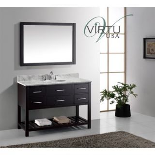 Virtu USA 48 Caroline Estate Single Bathroom Vanity Set with Italian Carrara Wh
