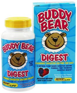 ReNew Life   Buddy Bear Digest Digestive Enzyme Supplement for Children Berry   60 Chewable Tablets