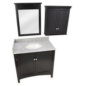 Foremost TREA3622COMBO2 Espresso Haven 37 Vanity with Granite Top and Mirror Co