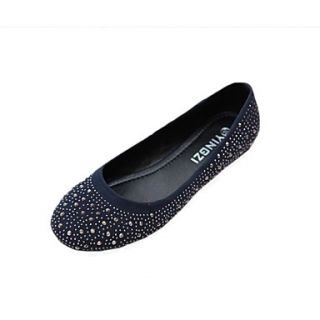 Leatherette Womens Fashion Flat Heel Crystal Flat Comfort Shoes(More Colors)