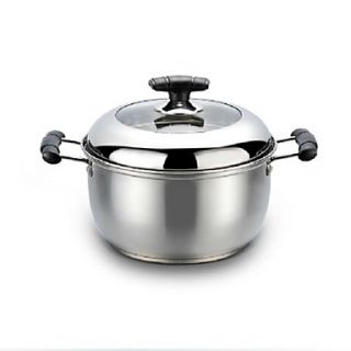 10.5 QT Stainless Steel Soup Pot with Cover, W24cm x L24cm x H22cm