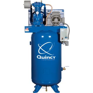 Quincy QP Pressure Lubricated Reciprocating Compressor   7.5 HP, 230 Volt, 3