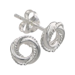 Bridge Jewelry Sterling Silver Twist Stud Earrings