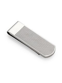  Collection Textured Diamond Pattern Money Clip   Silver
