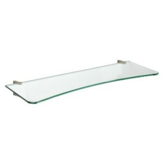 Wall Shelf Concave Clear Glass Shelf With Stainless Steel Cuadro Supports   31.