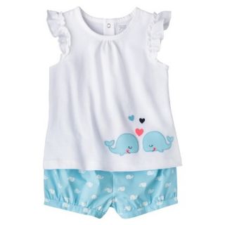 Just One YouMade by Carters Girls 2 Piece Set   White/Light Blue 3 M