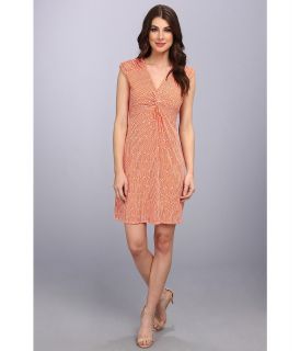 Laundry by Shelli Segal Twist Front Jersey Dress Womens Dress (Orange)