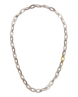 Short 2 Tone Marquise Link Necklace
