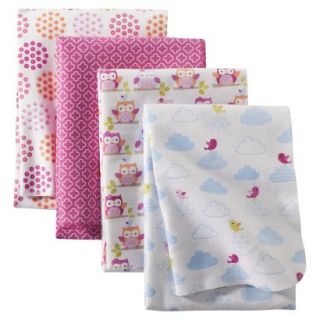 Circo Clouds & Owl 4pk Flannel Receiving Blankets