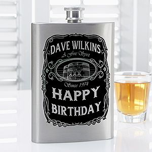 Personalized Drinking Flask   Whiskey Label