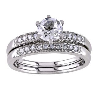 CT. T.W. Diamond & Lab Created White Sapphire Bridal Ring Set, Womens