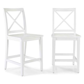 Dining Possibilities Set of 2 Counter Height X Back Chairs, White