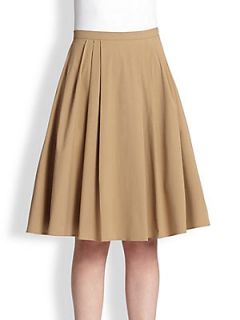 Michael Kors Stretch Cotton Poplin Dance Skirt   Fawn