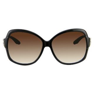 Womens Square Sunglasses with Rhinestones and Studs   Tortoise
