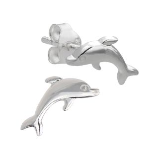 Bridge Jewelry Sterling Silver Dolphin Stud Earrings
