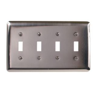 Amerelle Steel 4 Toggle Wall Plate   Pewter 2T4PW