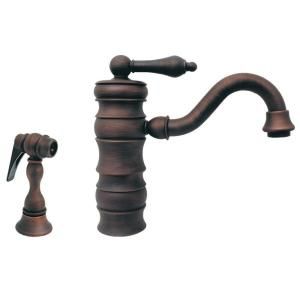 Whitehaus Single Handle Bar Faucet with Side Sprayer in Mahogany Bronze WHVEG3 1098 MABRZ