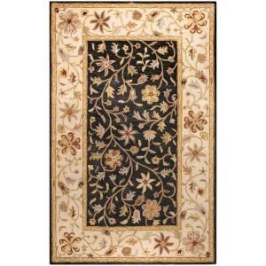 BASHIAN Wilshire Collection Garland Black 8 ft. 6 in. x 11 ft. 6 in. Area Rug R128 BK 9X12 HG110
