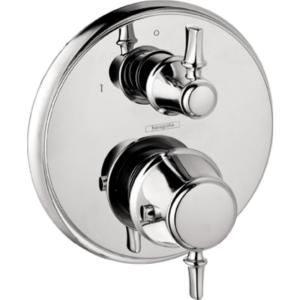 Hansgrohe C Thermostatic 2 Handle Valve Trim Kit in Chrome with Volume Control and Diverter (Valve Not Included) 04221000