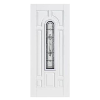 Masonite Providence Center Arch Primed Steel Entry Door with No Brickmold 14643