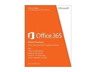 Microsoft Office 365 Home Premium 5 Devices   1 Year Subscription (Product  Key Card)