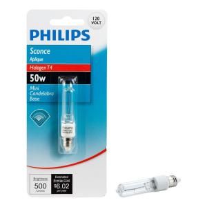 Philips 50 Watt Halogen T4 120v Mini Can Halogen Sconce Dimmable Light Bulb 415554