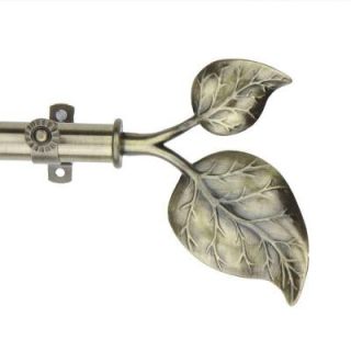 Rod Desyne 48   84 in. Antique Brass Telescoping Curtain Rod Kit with Ivy Finial 4833 484