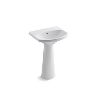 KOHLER Cimarron Single Hole Pedestal Bathroom Sink Combo in White K 2362 1 0