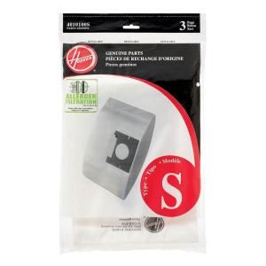Hoover Type S Allergen Filtration Replacement Bags (3 Pack) 4010100S