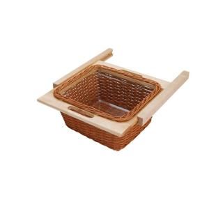 Rev A Shelf 18 in. Rattan Basket with Euro Rails and Clear Plastic Liner 4WB 420I