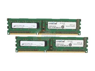 Crucial 4GB (2 x 2GB) 240 Pin DDR3 SDRAM DDR3 1600 (PC3 12800) Desktop Memory Model CT2KIT25664BD160B