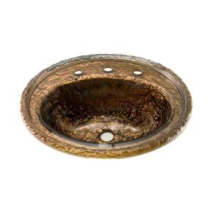 JSG Oceana Drop in Bathroom Sink in Cobalt Copper with Faucet Spread DISCONTINUED 001 001 010 08