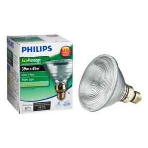 Philips EcoVantage 39 Watt Halogen PAR38 Indoor/Outdoor Dimmable Flood Light Bulb 419424