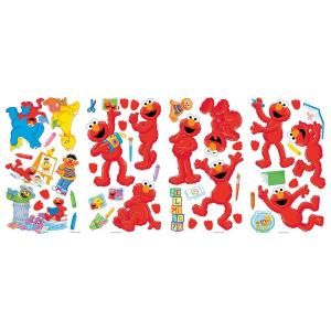 10 in. x 18 in. Sesame Street   Elmo Centric 44  Piece Peel and Stick Wall Decals RMK2076SCS