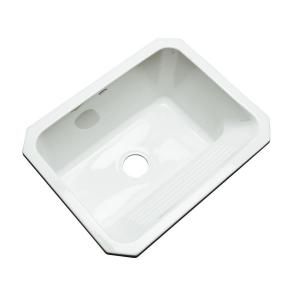 Thermocast Kensington Undermount Acrylic 25x19.5x12 in. 0 Hole Single Bowl Utility Sink in White 21000 UM