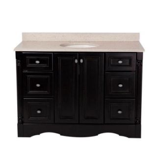 St. Paul Valencia 48 in. Vanity in Antique Black with Colorpoint Vanity Top in Maui VASD48MAP2COM AB