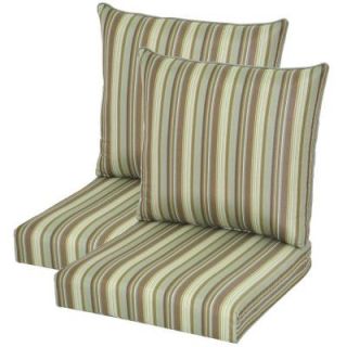 Hampton Bay Spa Stripe Pillow Back Outdoor Deep Seating Cushion (2 Pack) 7297 02222300