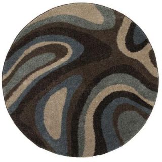 Mohawk Home Ink Swirl Cocoa 8 ft. Round Area Rug 291983