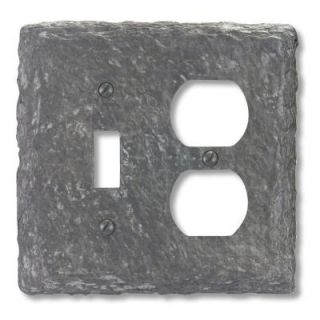 Amerelle Faux Slate 1 Toggle 1 Duplex Wall Plate   Grey 8345TDG