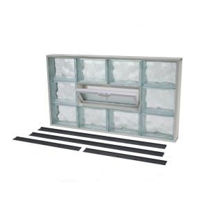 TAFCO WINDOWS NailUp2 29 3/8 in. x 37 3/8 in. x 3 1/4 in. Vented Wave Pattern Replacement Glass Block Window NU2 361V W