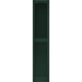 Builders Edge 15 in. x 72 in. Louvered Shutters Pair in #122 Midnight Green 010140072122