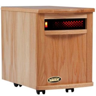 SUNHEAT 17.5 in. 1500 Watt Infrared Electric Portable Heater with Cabinetry   Natural Oak SH 1500 Natural Oak