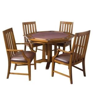 Home Styles Arts and Crafts Game 5 Piece Dining Table Set in Oak Finish 5900 318