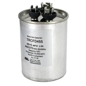 Packard 440 Volt 45/5 MFD Dual Rated Motor Run Round Capacitor TRCFD455