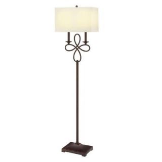 Hampton Bay 61 in. Bronze Floor Lamp with Fabric Shade FRO7692A 2