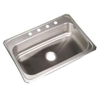 Elkay Celebrity Top Mount Stainless Steel 31x22x6.875 4 Hole Single Bowl Kitchen Sink CR31224