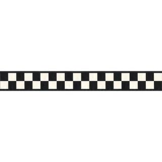 The Wallpaper Company 2.5 in. x 15 ft. Black and White Country Check Border WC1283319