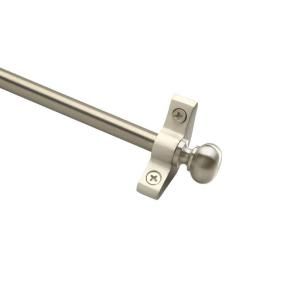Zoroufy Plated Inspiration Collection Tubular 28.5 in. x 3/8 in. Satin Nickel Finish Stair Rod Set with Round Finials 15878