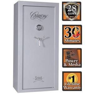 Cannon Scout Series 28 Gun 59 in. H x 28 in. W x 21 in. D Hammertone Grey Electronic Lock Fire Safe with Chrome Finish S19 H2TEC 13